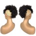 Cola de caballo LeeWin Afro Puff Mohawk con flequillo Bollo corto de pelo rizado afro pervertido Bollo sintético Fauxhawks Jerry Curly Extensiones de pelo de cola de caballo sin cordón con clips de 6BB