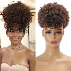 African Bubble Ponytail Wig for Black Women Curly African Bubble Drawstring Ponytail with Curly Bangs Grey Natural Hair African Ponytail Wig for Women African Bubble Ponytail Wig for Black Women Curly African Bubble Drawstring Ponytail with Curly Bangs Grey Natural Hair African Ponytail Wig for Women