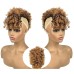 Pelucas de cola de caballo Afro Puff para mujer negra Cola de caballo con cordón Afro Puff rizado y rizado con flequillo de pelo rizado Cola de caballo Afro gris para cabello natural Pelucas de sal y pimienta para mujer