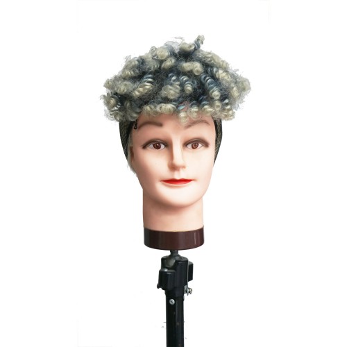 Bolso de peluca africana Mohawk esponjosa con flequillo y flequillo corto Peluca sintética Jerry Curly Sin cordón Corbata para el pelo con cola de caballo - con clip de 6BB