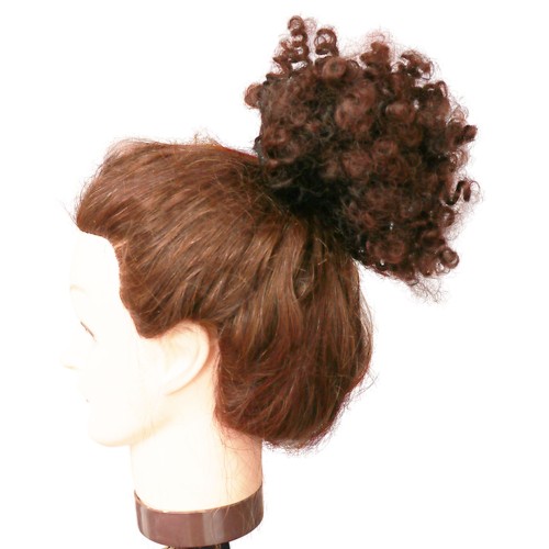 Hair Bun Afro Puff Ponytail Wigs for Black Women Kinky Curly Afro Puff Drawstring Ponytail With Curly Hair Bangs Grey Afro Ponytail for Natural Hair Wigs for Women