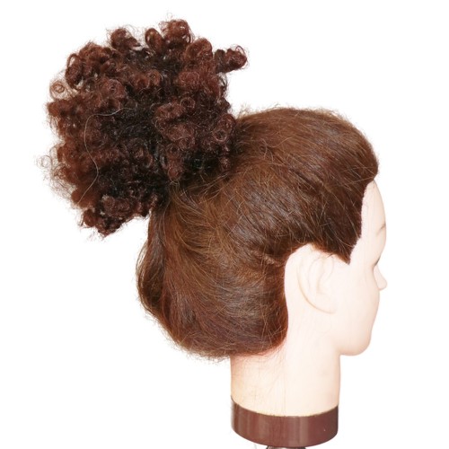 Hair Bun Afro Puff Ponytail Wigs for Black Women Kinky Curly Afro Puff Drawstring Ponytail With Curly Hair Bangs Grey Afro Ponytail for Natural Hair Wigs for Women