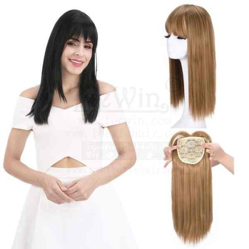 Accessori per capelli lisci da donna con frangia, accessori per capelli con corona a clip, accessori per capelli in fibra chimica, ritocchi per parrucche sintetiche, blocchi per capelli