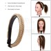 Trenza de cola de pez multicolor hecha a mano por la bohemia europea y americana LeeWin hecha a mano con dientes de doble fila de 2 cm de ancho،cinturón de plástico, cinta de goma para el cabello, banda para el cabello, tocado, accesorios para el cabello