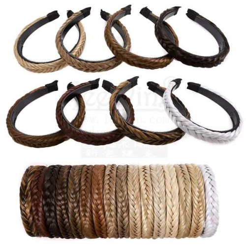 Trenza de cola de pez multicolor hecha a mano por la bohemia europea y americana LeeWin hecha a mano con dientes de doble fila de 2 cm de ancho،cinturón de plástico, cinta de goma para el cabello, banda para el cabello, tocado, accesorios para el cabello