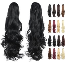 LeeWin Ponytail Hair Extensions Claw Clip Curly Wavy Ponytail Hair Extensions Women's Synthetic Hair Pieces Ponytail LeeWin Ponytail Hair Extensions Claw Clip Curly Wavy Ponytail Hair Extensions Women's Synthetic Hair Pieces Ponytail