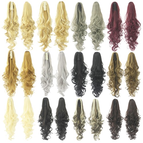 Clip de garra de extensión de cola de caballo LeeWin en extensiones de cabello de cola de caballo onduladas y rizadas Piezas de cabello sintético para mujer Cola de caballo