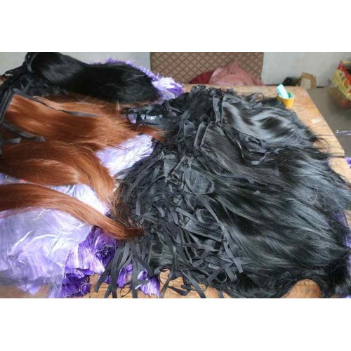 Cabello liso monocromático LeeWin, vendaje capilar de fibra química, peluca de cola de caballo, extensiones de cabello de seda de alta temperatura, accesorios para el cabello al por mayor y piezas para el cabello
