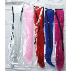 Peluca de cola de caballo con vendaje de fibra de cabello liso LeeWin, cabello de fibra de alta temperatura, cabello mezclado, extensión de cabello de oropel, accesorios para el cabello al por mayor