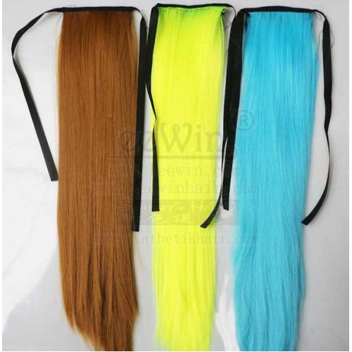 Cabello liso monocromático LeeWin, vendaje capilar de fibra química, peluca de cola de caballo, extensiones de cabello de seda de alta temperatura, accesorios para el cabello al por mayor y piezas para el cabello
