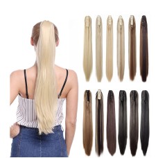 LeeWin Ponytail Hair Extensions Claw Clip Straight Ponytail Hair Extensions Women's Synthetic Hair Pieces Ponytail LeeWin Ponytail Hair Extensions Claw Clip Straight Ponytail Hair Extensions Women's Synthetic Hair Pieces Ponytail