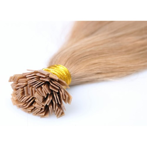 Cabello liso brasileño con fusión humana, punta plana, punta adhesiva, queratina, extensiones de cabello humano 100 % Remy