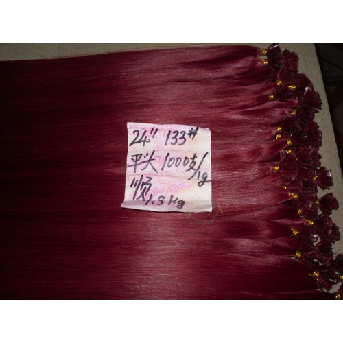 Cabello liso brasileño con fusión humana, punta plana, punta adhesiva, queratina, extensiones de cabello humano 100 % Remy