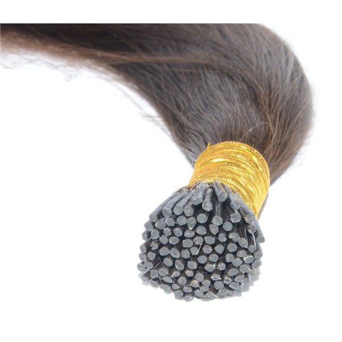 Cabello liso brasileño de fusión humana I Tip Stick Tip Cabello de queratina 100% extensiones de cabello humano Remy