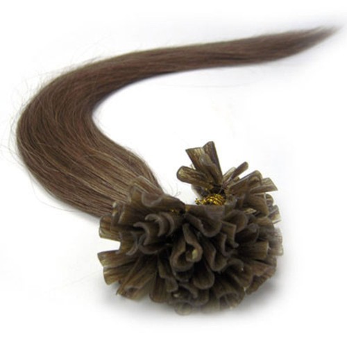 Cabello liso brasileño de fusión humana con punta en U, punta en barra, queratina, extensiones de cabello humano 100 % Remy