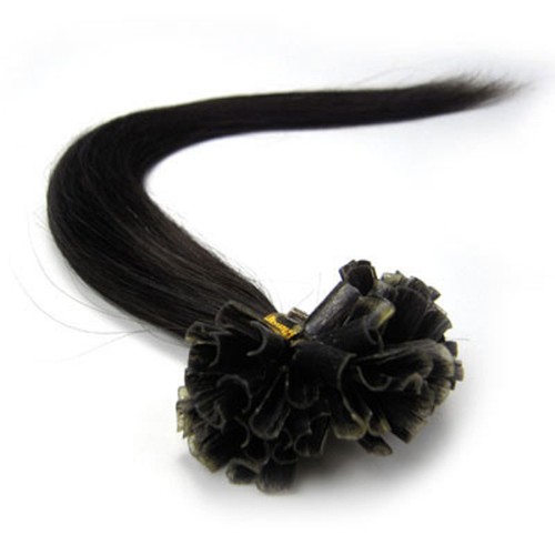 Cabello liso brasileño de fusión humana con punta en U, punta en barra, queratina, extensiones de cabello humano 100 % Remy