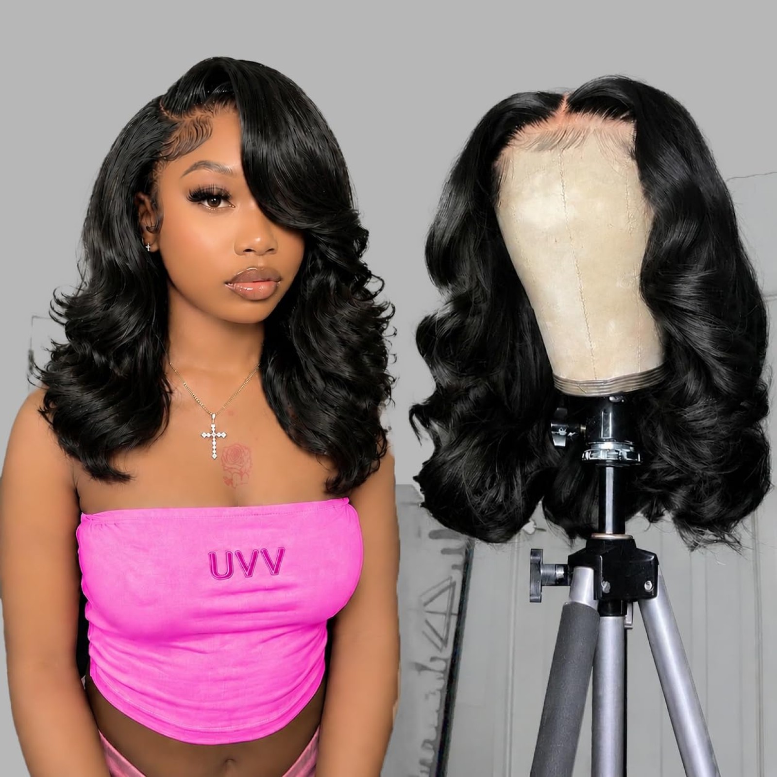 UVVUVV Wear and Go Glueless Wigs Pre Plucked Pre Cut 4x4 Body Wave Bob Wig Human Hair wigs for black women Short Bob Wig Human Hair 180 dentisty natrual color 14inch UVVUVV Wear and Go Glueless Wigs Pre Plucked Pre Cut 4x4 Body Wave Bob Wig Human Hair wigs for black women Short Bob Wig Human Hair 180 dentisty natrual color 14inch