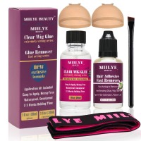 Clear Wig Bond Glue 1oz/30ml With Band, Caps |Swimming Allowed| Waterproof for Front Lace, Extremely Strong Hold, Install Kits (1oz Glue+1oz Remover)