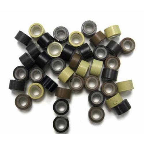 2000 piezas/lote de microperlas de silicona de aluminio de 4,5 mm para extensiones de cabello con plumas