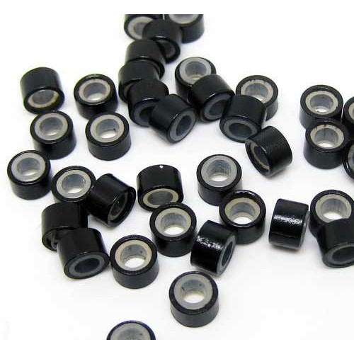 2000 piezas/lote de microperlas de silicona de aluminio de 4,5 mm para extensiones de cabello con plumas