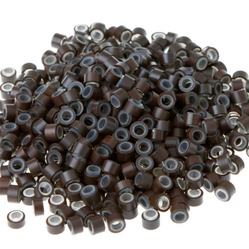 2000 piezas/lote de microperlas de silicona de aluminio de 4,5 mm para extensiones de cabello con plumas