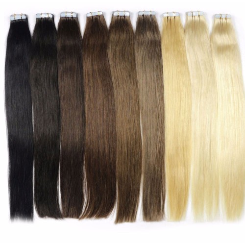 Cinta para el cabello con trama de piel recta LeeWin en extensiones de cabello humano sin Remy 2 g/pc 40 uds