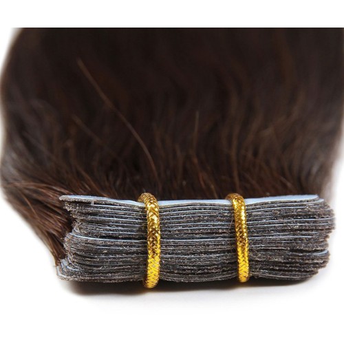 Cinta para el cabello con trama de piel recta LeeWin en extensiones de cabello humano sin Remy 2 g/pc 40 uds