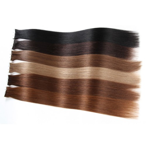 Cinta para el cabello con trama de piel recta LeeWin en extensiones de cabello humano sin Remy 2 g/pc 40 uds