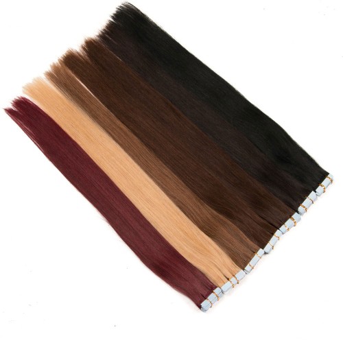 Cinta para el cabello con trama de piel recta LeeWin en extensiones de cabello humano sin Remy 2 g/pc 40 uds